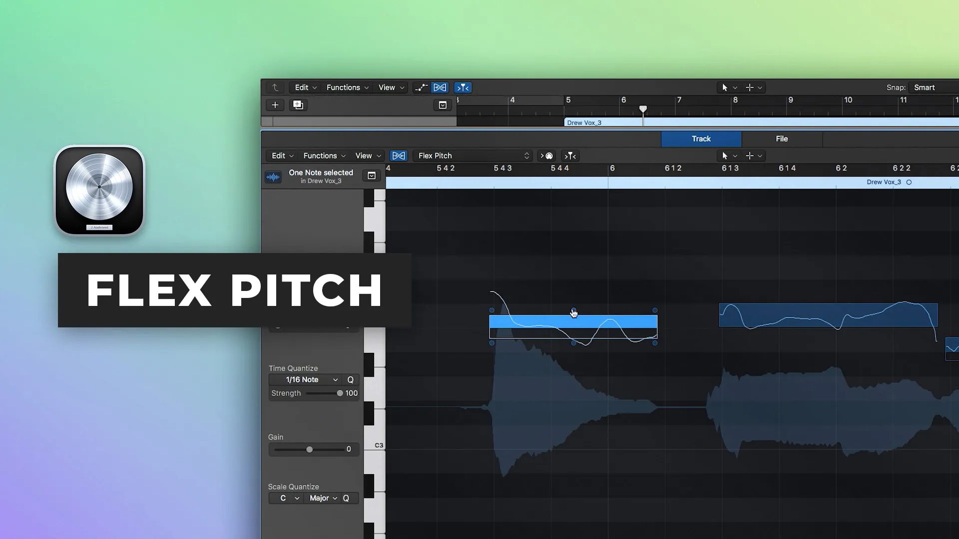 Using flex pitch in Logic Pro X