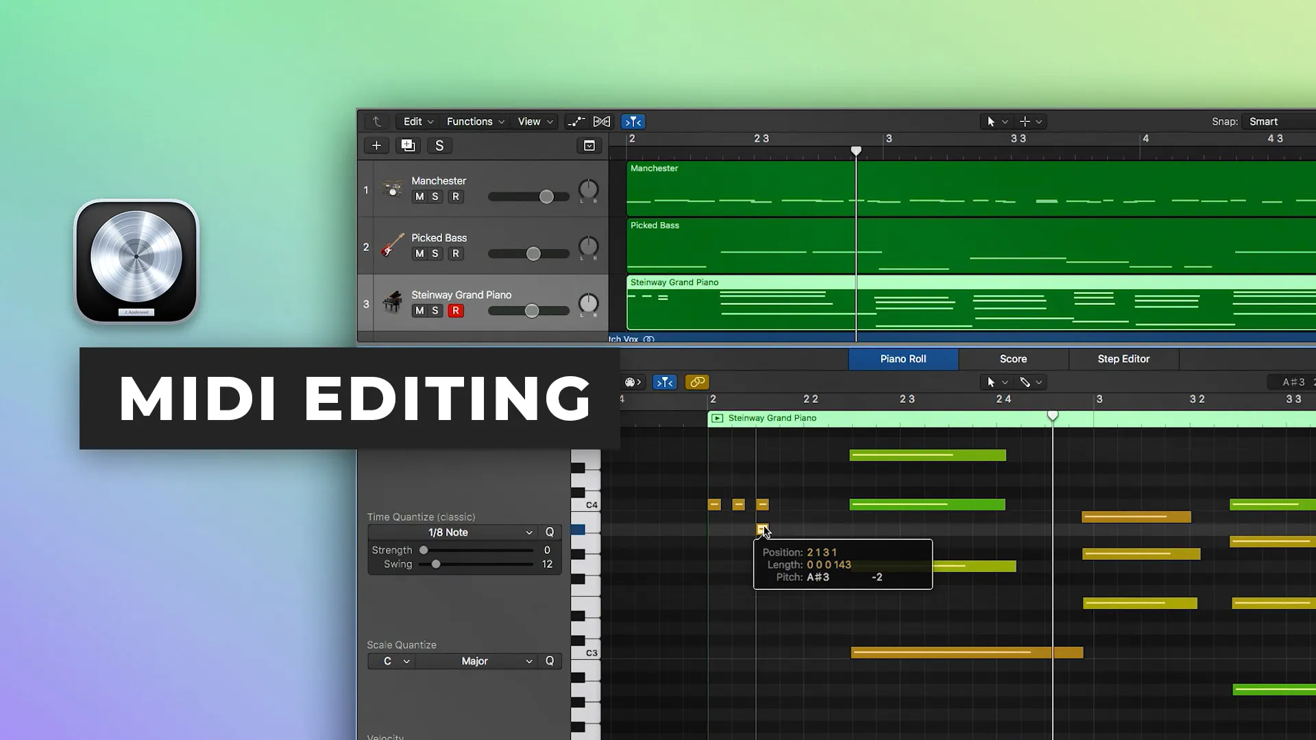 로직 프로 X에서의 MIDI 편집