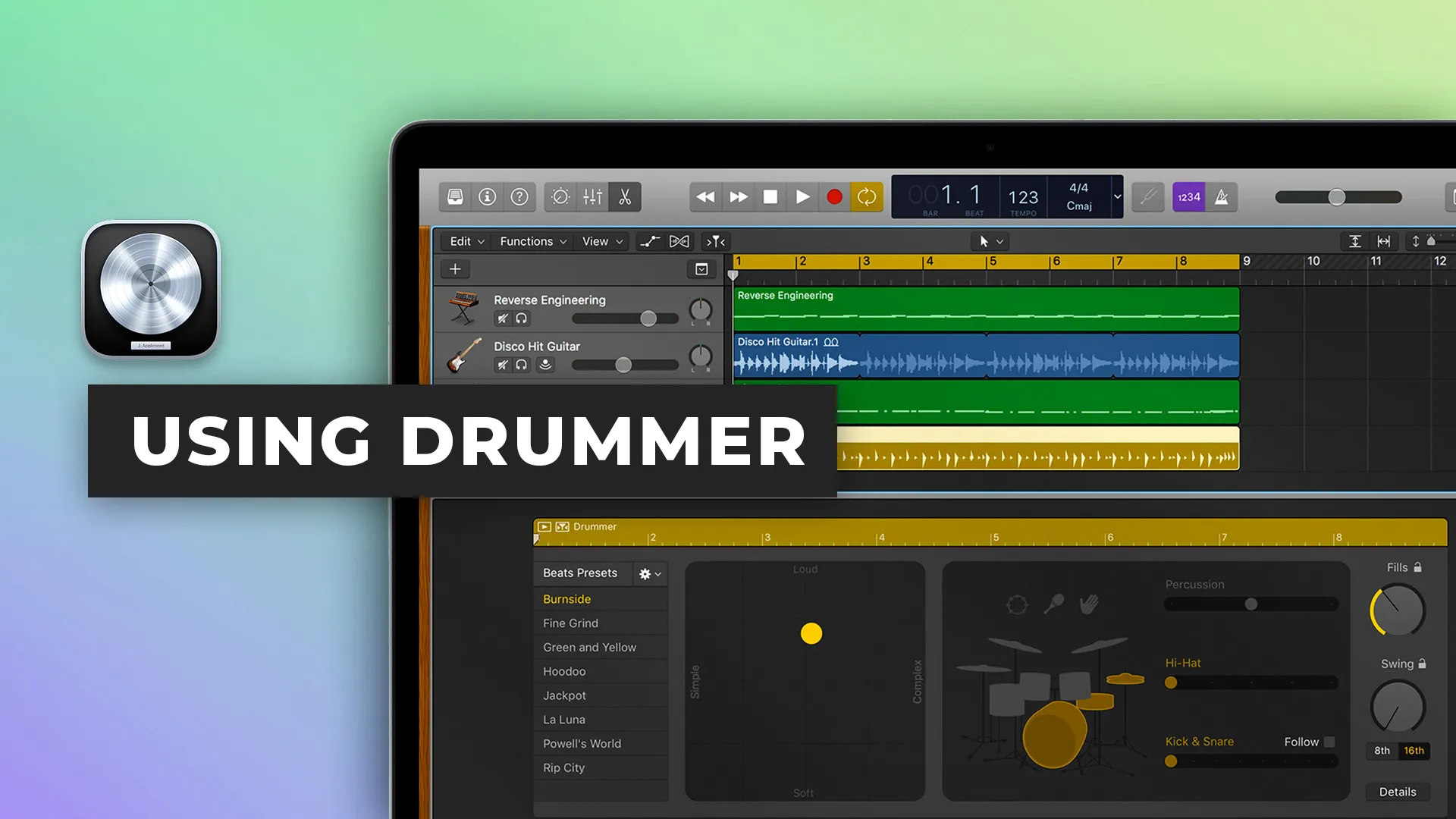 Verwendung des Drummers in Logic Pro X