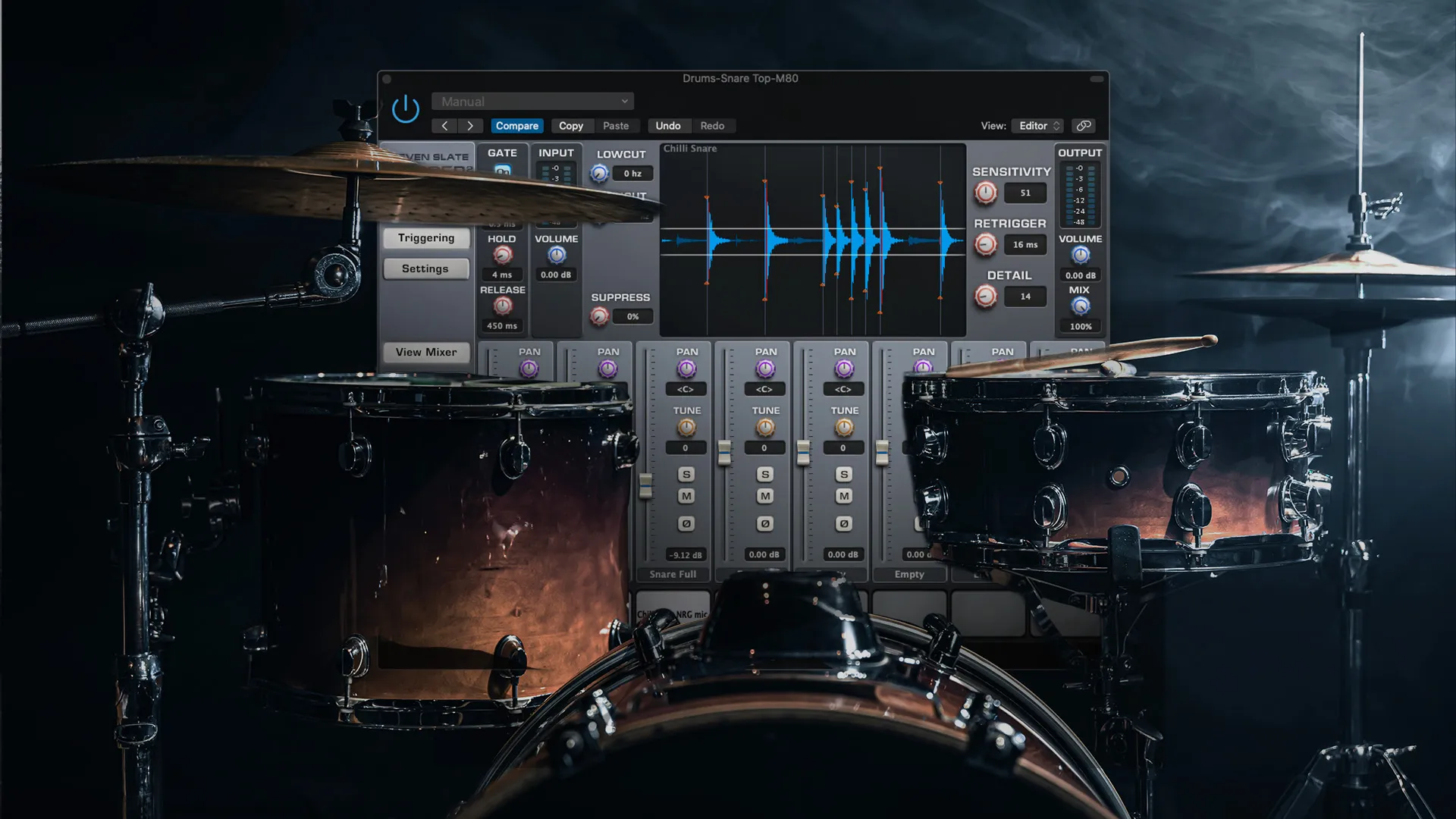 Mejorando los tambores en vivo con samples y efectos