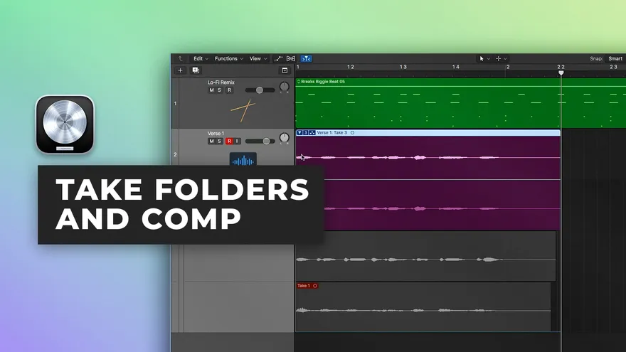 Cómo usar tomas, carpetas y comp en Logic Pro X